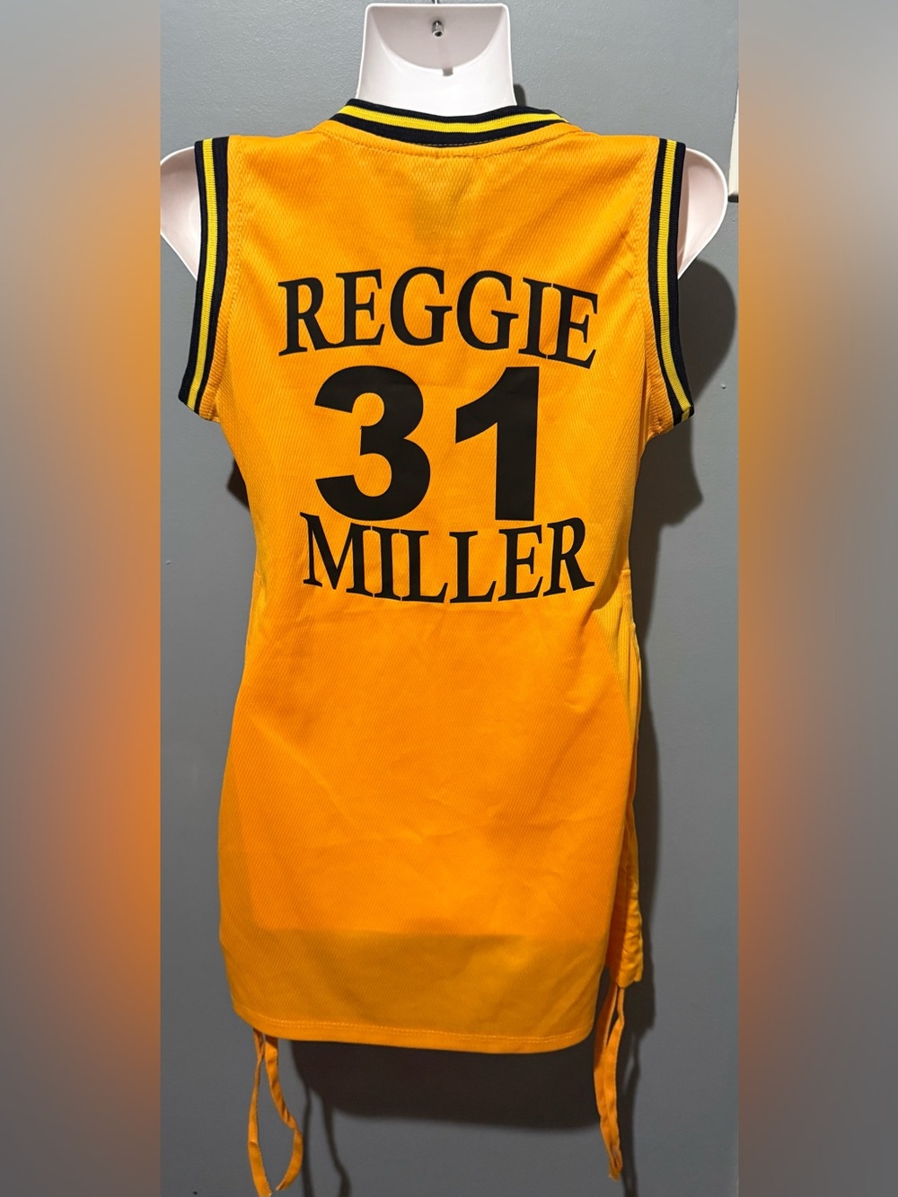 Reggie Miller NWOT Nike NBA Indiana Pacers Ruched Jersey Mini Dress Tag Sz 44 M - Picture 3 of 6